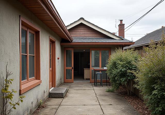 Rear of the Manly home before the extension